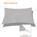 Sunshades Depot 12 x 18 Sun Shade Sail Rectangle Permeable Canopy Light Gray / Light Grey Custom Size Available Commercial Standard