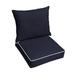 25 Navy Blue and Beige Sunbrella Deep Seating Pillow and Chair Cushion