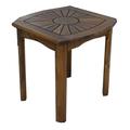 Pemberly Row Wood Outdoor Side Table in Dual Stain Brown