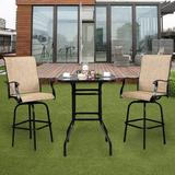 Lowestbest 31 x 31 x 40 Bar Table Outdoor table Wrought Iron Glass High Table furniture Outdoor Patio Table Black