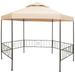 Dcenta Gazebo Steel Frame Garden Canopy Tent Sun Shelter Beige for Patio Wedding BBQ Party Camping Trip Festival Cater Events 127.2 x 108.3 x 104.3 Inches (L x W x H)