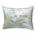 Betsy Drake Biddleford Pool - ME Nautical Map - Light Blue Cord Extra Large Zippered Indoor & Outdoor Pillow - 20 x 24 in.