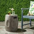 Safavieh Zuri Outdoor Modern Concrete Round Accent Table - Dark Grey