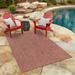 Unique Loom Solid Indoor/Outdoor Solid Rug Rust Red/Beige 8 x 11 4 Rectangle Solid Modern Perfect For Patio Deck Garage Entryway