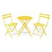 Pyramid Home Decor 3 Piece Outdoor Bistro Set - Foldable Outdoor Chairs Set of 2 and Folding Bistro Table - Premium Steel Small Patio Table and Chairs Yellow