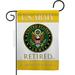 Breeze Decor G158477-BO US Army Retired Garden Flag Armed Forces 13 x 18.5 in. Double-Sided Decorative Vertical Flags for House Decoration Banner Yard Gift