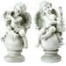 14.75 Set of 2 Cherub Angels with Instruments Outdoor Garden Statues