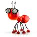 Smarty Gadgets - Metal Garden Art Decoration Steel Red Ant Figurine with Solar Powered LED Lights for Yard Patio Lawn and Garden Decor and Ornament Outdoor and Indoor Statue 11 X 10