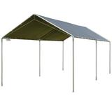 Outsunny 10 x20 Carport Galvanized Car Canopy 8.5 ft x 9.6 ft Grey