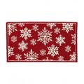 Plow & Hearth Indoor/Outdoor Snowflakes Holiday Hooked Accent Rug