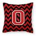 Carolines Treasures CJ1047-OPW1414 Letter O Chevron Black & Red Fabric Decorative Pillow