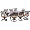 Hanover Traditions 9-Piece Aluminum Outdoor Dining Set Natural Oat