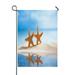 ECZJNT starfish with ocean beach seascape shallow Outdoor Flag Home Party Garden Decor 28x40 Inch