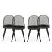 Noble House Lily Plastic Patio Dining Side Chair in Black (Set of 4)