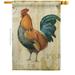 Breeze Decor Rooster Farm House Flag Animals Barnyard 28 x 40 in. Double-Sided Decorative Vertical Flags for Decoration Banner Garden Yard Gift