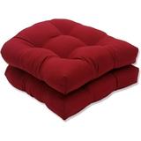 Pillow Perfect Outdoor/Indoor Pompeii Tufted Seat Cushions (Round Back) 19 x 19 Red 2 Pack Red Round Corner - 19 x 19 Pillow