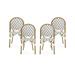 Jordy Outdoor French Bistro Chair Set of 4 Gray White and Bamboo Finish