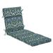 Arden Selections Outdoor Chaise Lounge Cushion 22 x 77 Sapphire Aurora Blue Damask