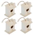 Mgaxyff Bird Nests 4Pcs Innovative Hanging Wooden Bird House Nests Ornament for Outdoor Garden Yard Decoration Garden Decor