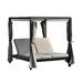 HomeRoots Gray Outdoor Steel Metal Adjustable Day Bed with Canopy & Taupe Cushions 161.85 x 71.37 x 8.58 in.