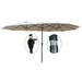 UBesGoo 15ft Patio Double Side Umbrella with Base Large Umbrella Tan