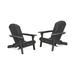 Noble House Bellwood Acacia Wood Folding Adirondack Chairs (Set of 2) Dark Gray