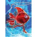 Toland Home Garden Watercolor Red Goldfish Pond Fish Flag Double Sided 28x40 Inch