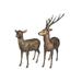 Pair of standing Deers bronze statues - Size: 48 L x 45 W x 65 H.