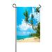 ABPHQTO Tropical Beach In Sri Lanka Young Woman Sand Home Outdoor Garden Flag House Banner Size 12x18 Inch