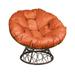 Thy-Hom Claborn Swivel Papasan Chair Wicker Indoor/Outdoor Lounge Chair in Beige