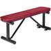 48 L Outdoor Steel Flat Bench Perforated Metal Red