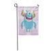 LADDKE Cute Cartoon Monster Horns One Eye Smiling Emotion Big Garden Flag Decorative Flag House Banner 28x40 inch