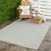 SAFAVIEH Courtyard Samson Solid Indoor/Outdoor Area Rug 4 x 5 7 Grey/Turquoise