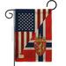 Breeze Decor BD-FS-G-108386-IP-DB-D-US16-BD 13 x 18.5 in. US Norway Friendship Burlap Flags of the World Impressions Decorative Vertical Double Sided Garden Flag
