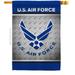 Breeze Decor H108421-BO US Air Force House Flag Armed Forces 28 x 40 in. Double-Sided Decorative Vertical Flags for Decoration Banner Garden Yard Gift