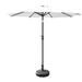 WestinTrends Paolo 9 Ft Patio Umbrella with Base Included Market Table Umbrella with 20 Inch Fillable Bronze Round Base White