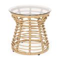 Noble House San Pedro Outdoor Wicker Side Table Light Brown