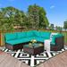 Gymax 6PCS Rattan Outdoor Sectional Sofa Set Patio Furniture Set w/ Turquoise Cushions