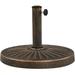 SmileMart 27 lbs Bronze Round Resin and Iron Patio Umbrella Base with Water Resistant