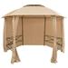 Dcenta Gazebo with Curtains Outdoor Canopy Steel Frame Sun Shade Shelter Beige for Patio Wedding BBQ Camping Festival Events 11.7ft x 10ft x 8.6ft (L x W x H)