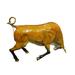 Bull Heads Down Small Bronze Statue - Size: 24 L x 6 W x 16 H.