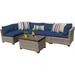 Bowery Hill 6 Piece Patio Wicker Sectional Set in Navy