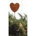 (Price/Each)Village Wrought Iron RGS-46 Heart - Rusted Garden Stake