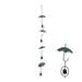 Rustic Metal Umbrella Rain Activated Wind Chime Kinetic Patio Garden Porch Outdoor Decor