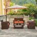 Grandview Outdoor 4-piece Brown Patio Conversation Set with Cushions Orange