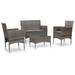 vidaXL Patio Furniture Set 4 Piece Patio Sectional Sofa with Table Poly Rattan