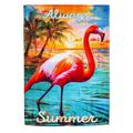 Evergreen Enterprises Inc Always Summertime Flamingo Suede Garden Flag