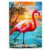 Evergreen Enterprises Inc Always Summertime Flamingo Suede Garden Flag