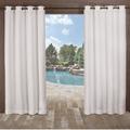 Exclusive Home Delano Heavyweight Textured Indoor/Outdoor Grommet Top Curtain Panel Pair 54 x108 Winter White