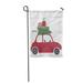 LADDKE Truck Special Christmas Delivery Small Red Car and Tree Garden Flag Decorative Flag House Banner 28x40 inch